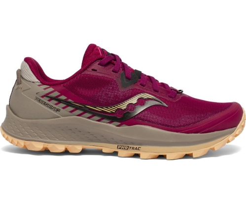 Tenis Saucony Peregrine 11 Mujer Zapatillas Trail Running Cherry / Gravel México MX-072-YH